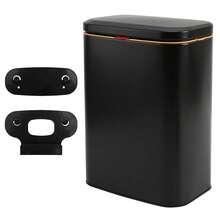 Cubo de basura de cocina de acero inoxidable con capacidad de 8 l, cubo de basura colgante con contenedor interior extraíble, cubo de basura de pared con tapa, color negro