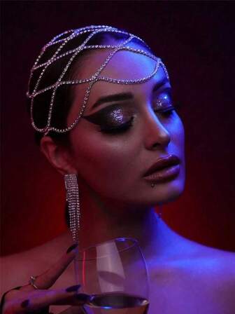 Rhinestone Geometric Headchain Jewelry Hair Accessories Women Bohemian Brides Wedding Hair Jewelry Gifts