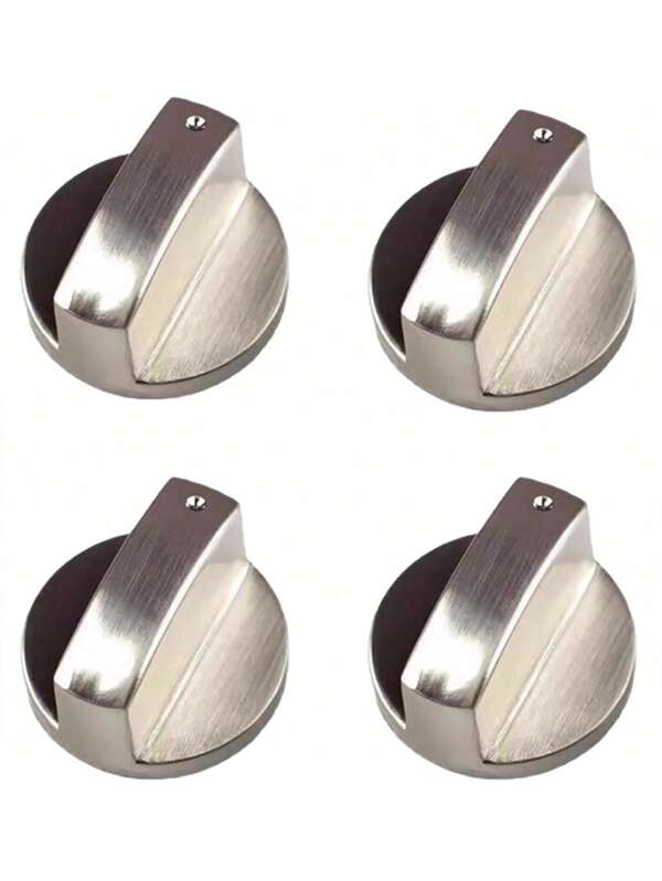 4 Pcs 6MM/8MM Gas Hob Knobs Silver Cooker Hob Knobs Universal Gas Stove Knobs Metal Gas Hob Switch For Kitchen Cooker Gas Stove Oven Cooktop