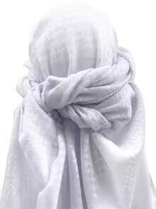 1pc Arabic Shemagh Headscarf, Keffiyeh Arab Headscarf, Scarf Desert Tactical Scarf Neck Wrap Keffyeh Dubai For Men & Women, Red Bohemian Polyester Headscarf, All Season - Multicolor - View 6