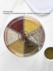 Asnews Grain Dispenser, 360° Rotating Food Storage Container With Lid, Automatic Rice Bucket, Kitchen Storage Box Suitable For Beans, Corn, Wheat And Barley. - White - View 5