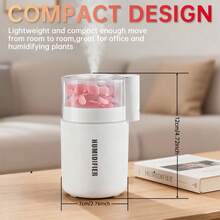 1pc Mini Humidifier, Aroma Diffuser, USB Car Aroma System, Humidifier For Room,Cool Mist,Cute Desktop Decor With Mood Light, Help Improve Air Quality And Sleep For Home, Office, Living Room, Kitchen, Bathroom,Humidify Air, Keep Fresh, And Relax Body And Mind(USB Powered Usage) - White - View 3