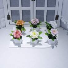 1件/3件/6件 仿真植物 迷你人造绿植盆栽 带花 家居装饰 室内 办公桌 房间 农舍 浴室装饰 - 彩色 - 查看 18