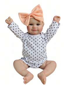 20英寸/50厘米重生女婴娃娃，全乙烯基身体，逼真四肢 | 手工绘制3D皮肤，带有血管纹理 | 栩栩如生的新生儿礼物，生日、圣诞节的理想之选 - 多色 - 查看 7