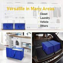CasaBella 6 Pack 24 Gallon Extra Large Heavy Duty Foldable Moving Bags With Carrying Handles, Zippers And Tag Pocket, Outdoor Camping, Water Proof Organiser, Moving Box - Blue - View 4