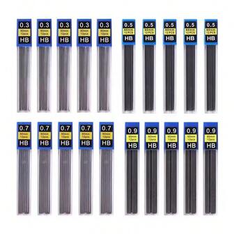 2026 Smiski 60Pcs/5boxes 0.3/0.5/0.7/0.9/1.3mm Automatic Pencil Replacement Refill HB Pencil Refill. Students Learn To Write And Draw Stationery, Home Art Supplies, Back To School Gift, School Office Stationery For Man/Women Desk Accesorries