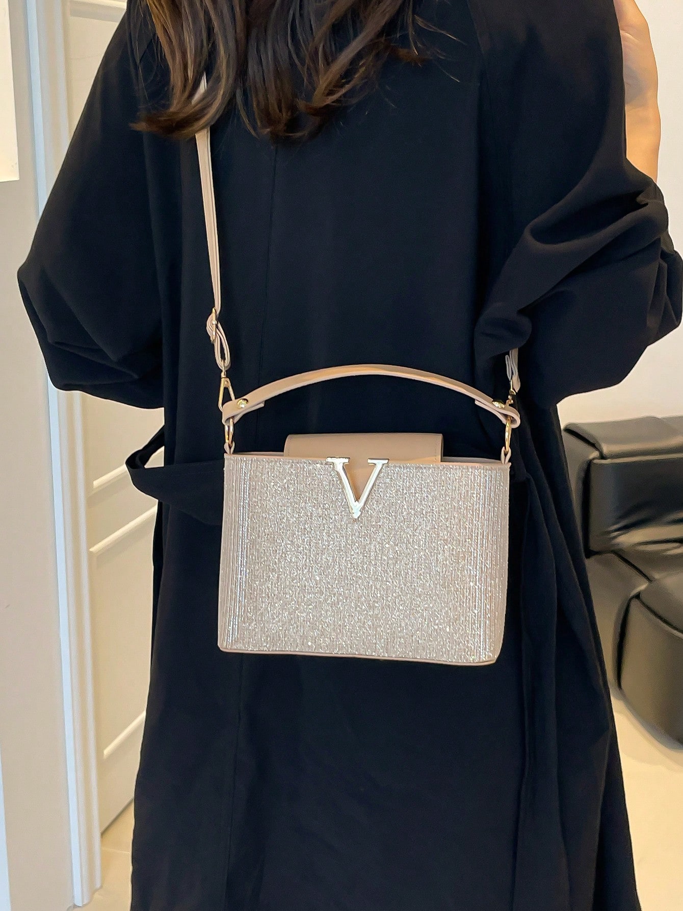 حقيبة دلو جديدة لامعة متعددة الاستخدامات للنساء، ح...