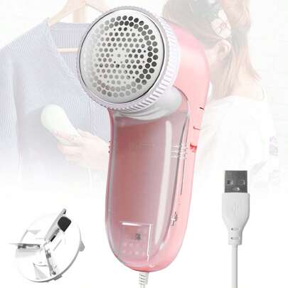 1pc Electric Fabric Shaver Lint Remover Ball, Usb Powered Portable Lint Remover, Hairball Trimmer, For Clothes Easy Remove Fuzz,Lint Balls,Bobbles