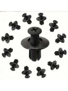 Rebites de plástico preto, para fixação durável de para-choques traseiros internos/externos de automóveis, parafusos de instalação rápida para para-choques e para-lamas, porcas industriais, tampas com rosca completa.