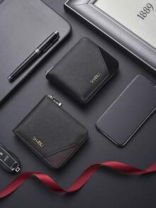 Ví nam ngắn mới về, kiểu dáng retro châu Âu và Mỹ, đựng nhiều thẻ, có khóa kéo. - Nhiều màu - Xem 3