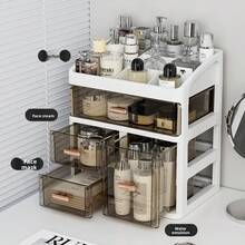 1 Stück große Kapazität Kunststoff Kosmetik Organizer mit Schubladen, Badezimmer Schlafzimmer Schreibtisch Aufbewahrungsbox für Pflegeprodukte, Pinsel, Lidschatten, Cremes, Lippenstifte, Nagellack, Aufbewahrungskorb für Küche Zuhause, Aufbewahrungskisten für Heimorganisation, Körbe, Kisten & Behälter für Heimorganisation