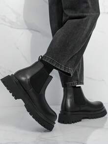 2025 بوت جلدية عالية الكاحل للرجال موديل خريف/شتاء جديد، بوت كاوبوي ذات كعب عالي وسُمك في الأسفل باللون الأسود، بوت كاحل قابلة للانزلاق، بوت صيفية متوسطة الارتفاع باللون الأسود الخالص، بوت بريطانية الطراز للرجال، بوت رجالية قابلة للتنفس وللانزلاق، بوت تشيلسي عالية الكاحل فاخرة للدراجات النارية، بوت جديدة متعددة الاستخدامات، بوت جلدية بتصميم استوديو تصوير بطراز بريطاني، بوت رسمية للأعمال للرجال، بوت جلدية ذات رأس كبير، بوت قصيرة لفساتين الزفاف، بوت عمل مريحة وعصرية - الأسود - مشاهدة 6