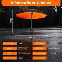 Large Inverted Umbrella Windproof Heavy Duty Reinforced Double Fabric For Cars - 橘色 - 查看 2