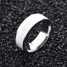 Technology Ring Black Technology Stainless Steel Jewelry NFC Inlaid Synthetic  Ring, Suitable For Daily Wear Or Gift Giving - Vòng tròn màu trắng - Xem 6