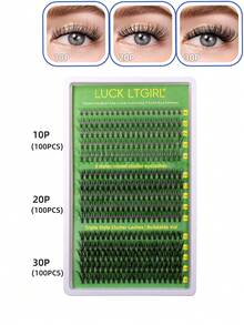 Bộ 300 sợi mi giả dạng chùm, 3 kiểu, cong chữ C, kèm nhíp gỡ mi, mi giả 3D màu tự nhiên 10-16mm, siêu mềm mại và nhẹ, làm thủ công, phù hợp cho sử dụng hàng ngày, hẹn hò, tiệc tùng, đám cưới, chụp ảnh và nghệ thuật nối mi theo yêu cầu. - màu đen - Xem 16