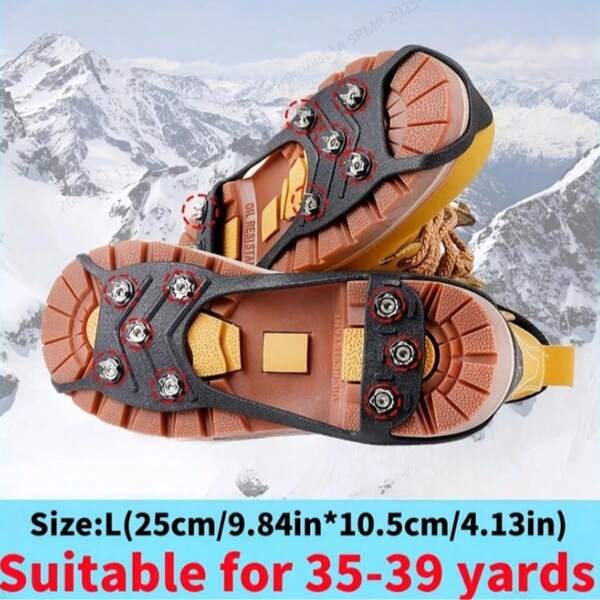 1 Pair Durable Metal Lawn Aerator, Outdoor Manual Soil Cultivator, Anti-Slip Shoe Covers, 8-Claw Design, Suitable For Winter And Hiking Activities