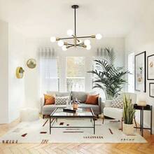 Modern Chandelier Ceiling Light Fixture Sputnik Chandeliers Gold And Black Farmhouse Chandelier Over Table 12-Light Height Adjustable Chandeliers For Dining Room, Living Room,Kitchen Island - 多頭枝形吊燈 - 查看 2