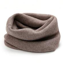 1pc Unisex Solid Color Wool Ribbed Thick Knit Neck Warmer Scarf, Fashionable Versatile Neck Protector For Autumn/Winter - Multicolor - View 13