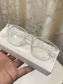 1副女士休闲复古黑色方形透明镜片眼镜，适合日常佩戴和街头摄影 - 彩色 - 查看 14