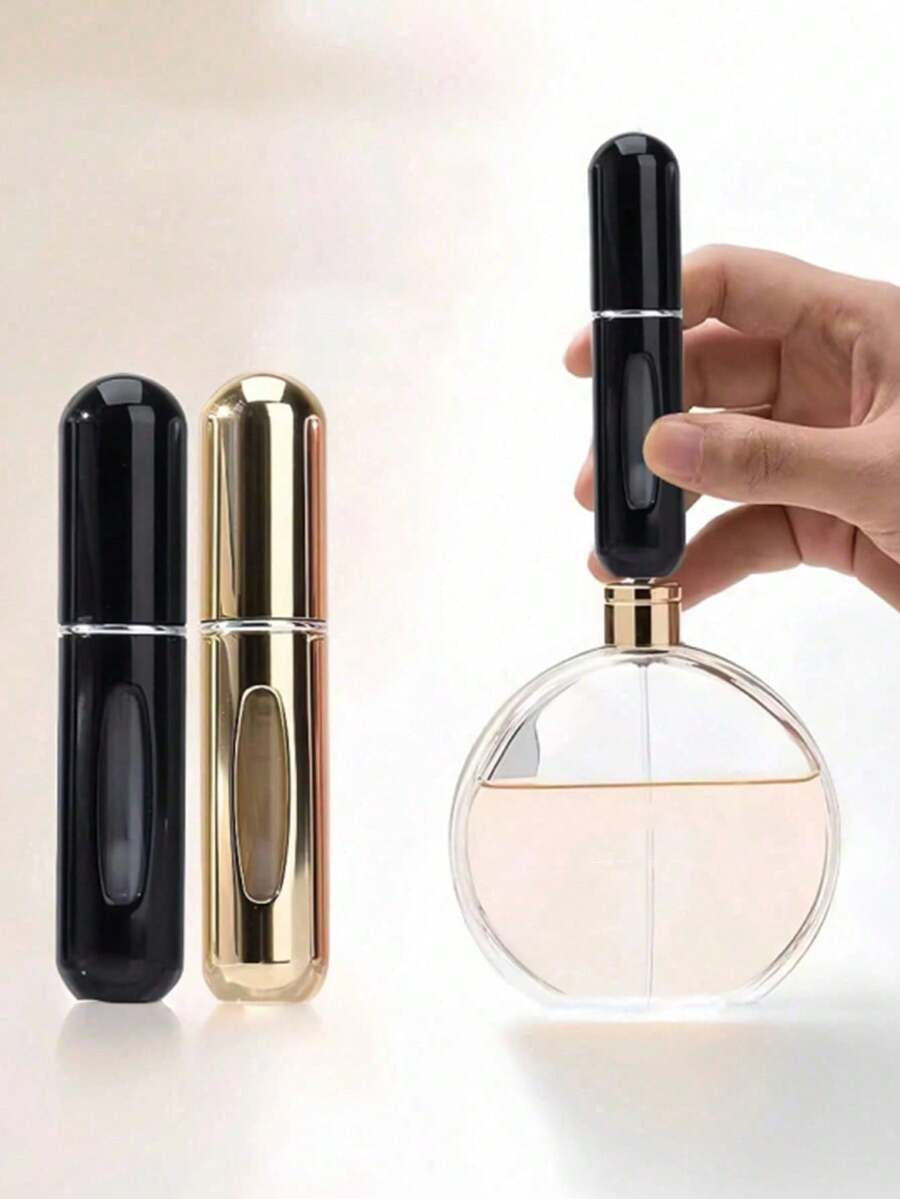 1/2/6pcs High-End Refillable Perfume Spray Bottles, Bottom Refillable Atomizer Bottles, Empty Perfume Bottles, Portable Travel Perfume Decanting Bottles, Delicate Small Bottles, Fine Mist, Back To School Essential