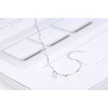 925 Sterling Silver Bracelets For Women Teens, Love Heart Charm Chain Bracelet Bangle Fashion Jewelry Gifts{Inchcolor_nameinch:Inchstarhanginginch} - 星掛 - 查看 7