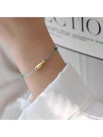 1pc Fashionable & Minimalist Carp Fish Bracelet, Suitable For Men And Women As Lucky Accessory, Unique Girlfriend/Mother's Day/Halloween/Christmas Gift