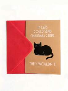 Paquete de tarjetas de felicitación navideñas divertidas con sobres para amantes de los gatos, set de 1, sentimiento navideño humorístico, perfecto para todos los destinatarios - Multicolor - Ver 1