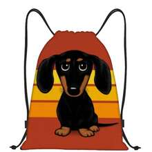 Mochila con cordón estilo vintage con estampado de Dachshund - Mochila estilo bohemio con pato amarillo, mochila con tema de dibujos animales, bolsa de gimnasio, bolsa plegable, bolsa con cordón, bolsa de natación, ligera, de gran capacidad, con compartimento para zapatos, bolsa deportiva para deportes, fitness, ejercicio, viaje, vacaciones, mujeres y hombres, bolsa de yoga duradera