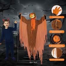 FANLD Halloween Decoracion Fantasma Calabazas con Sonido,Giratoria,Brillante,Coantes Fantasmas Calabaz Adornos Halloween Terror Exterior Interior Fiesta,Animatronic Hallowee Fantasma Calabaza - negro - Ver 4