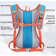 Hydration Backpack With 2L Water Bladder Compartment, Lightweight Cycling Hiking Climbing Backpack For Men And Women (Water Bladder NOT Included) - Màu xanh lam - Xem 4