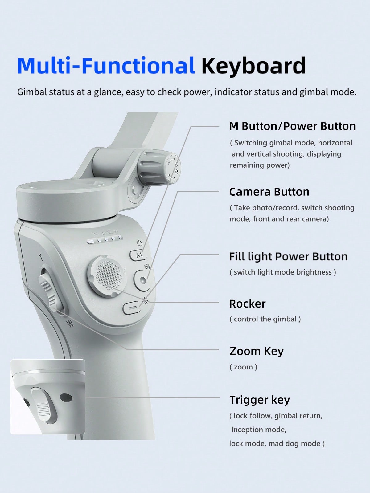 TOKQI مثبت يدوي جيمبال مع هاتف ذكي، حامل هاتف ذو 3...