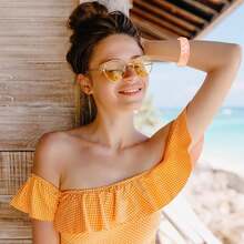 FUNOJOY Acrylic Resin Bangle Bracelets For Women 1-3Pcs Simple Oval Polished-Finish Chunky Bangle Bracelet Wide Wristbands Fashion Jewelry Bracelet For Women{Inchcolor_nameinch:InchC-Orangeinch} - C-橘子 - 查看 8