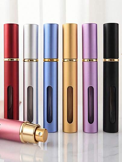 7/5/3pcs 0.34oz/10ml&0.17oz/5ml Ultra-Fine Spray Long Tube Perfume Refillable Atomizer Bottle, Portable Travel Pressurized Spray Bottle For Women's Hydrating Cosmetics, Essential Item For Men's Holiday Camping, Outdoor Travel And Festivals.