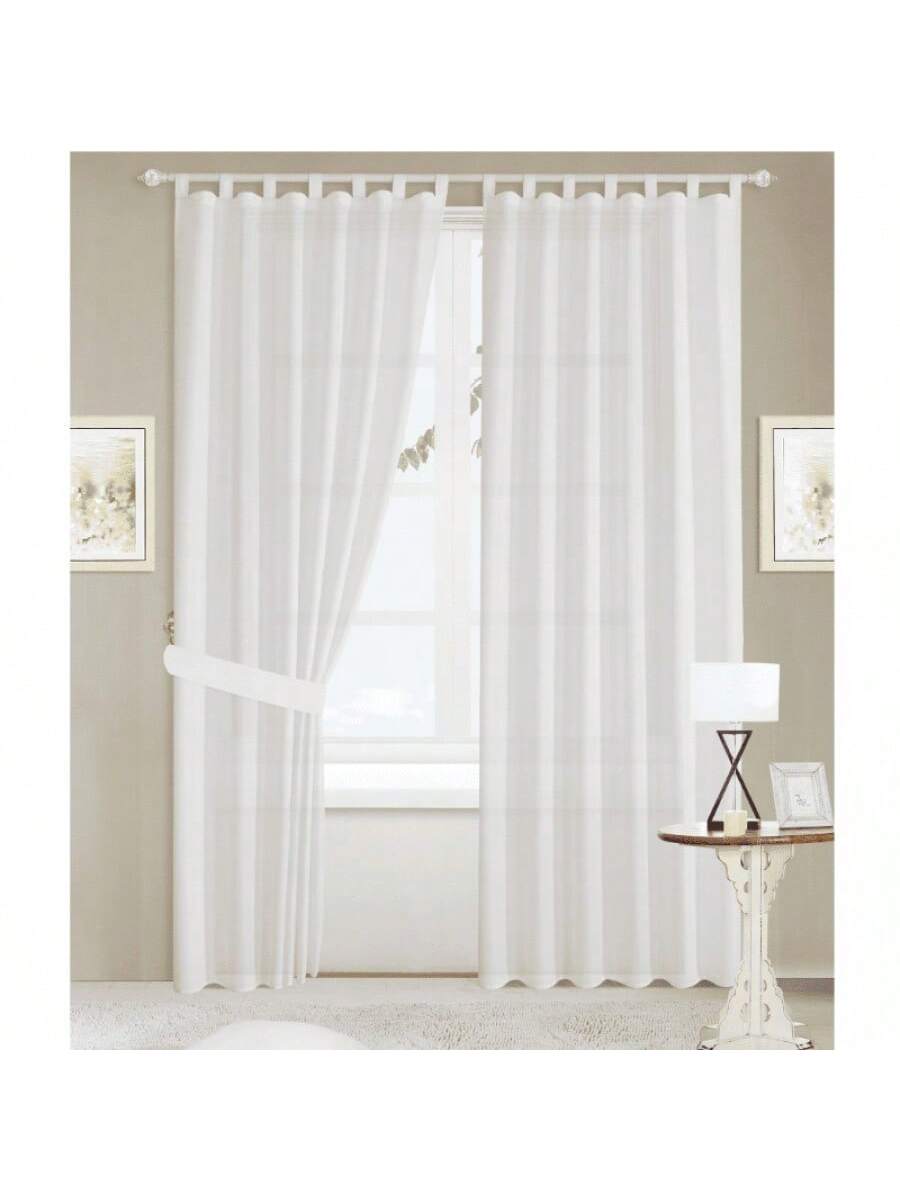 Juego de Cortinas Blancas con Ollaos para Barra