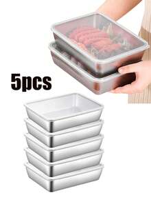 10个装不锈钢食品储物盒，带防漏盖，28盎司可重复使用金属午餐盒，可堆叠，可用洗碗机清洗，用于存放午餐、水果和零食 - 彩色 - 查看 13