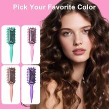 Curly Hair Brush, Curl Defining Brush With Soft Boar Bristles Detangling Tangled Glides, Wide-Teeth Design Effortlessly Shaping & Defining Curls, Curling Definer For Wet & Dry Hair (Green) - Hồng - Xem 8