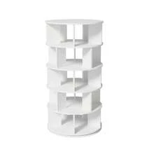 Shoe Rack, Rotating Angle, White Round, 5 Levels, Height 115 Cm, Width 60 Cm - White - View 9