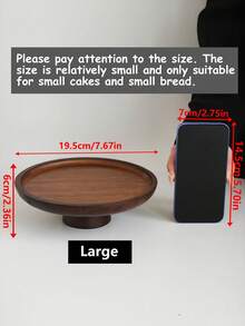 1 件复古木制底座托盘，家庭客厅水果蛋糕展示架，简约甜点糕点展示柜 - 棕色 - 查看 11
