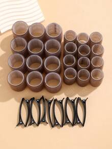 36pcs/Set Self-Grip Rollers Kit With 24Rollers And 12Clips, Salon Quality Curlers For Diy Hairstyling, Heatless Rollers,Curly Hair,Hair Rollers,Hair Curler,Heatless Curl,Heatless Curls,Hair Curlers,Rollers,Hair Curl,Rollers For Hair,Curly Hair Tools,Hair Rollers,Hair Roller,Curls Diffuser,Hair,Travel,Hair Products,Hair Tools,Hair Stuff,Barber,Barber Accessories,Barbershop,Hairdressing Equipment - Multicolor - View 5