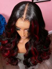 Highlight Burgundy Body Wave Lace Front Wigs Human Hair Pre Plucked Brazilian Virgin 13x4 Hd Transparent Body Wave Wig Human Hair With Baby Hair 250 Density Put On And Go Wigs Human Hair Glueless Wig For Women Piano 99J Colored - 間色和鋼琴色 - 查看 4