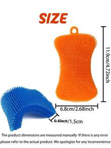 فرشاة غسيل الأطباق من السيليكون، فرشاة غسيل الأطباق ذات الوجهين، أدوات وإكسسوارات مطبخ صغيرة (طقم 3 قطع)