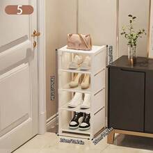 1pc Multi-Function Shoe Rack/Storage Rack, Black/White Color Options, Dust-Proof, Heightened & Widened Design Suitable For Plus Size Shoes, Space-Saving, Applicable For Entryway, Living Room, Kitchen, Bathroom, Practical Shelving Unit