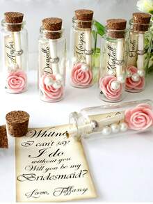 1/5/10 Stücke kleine Glasflaschen, DIY Bastelset mit Stopfen, Etiketten, Schnur & Trichter, ideal für Hochzeitsgeschenke, Dekoration oder Bastelprojekte, klares Glas Material, Halloween, Weihnachten - Verschiedenfarbig - Übersicht 7