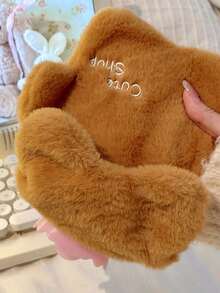1pc Cute Cartoon Bear Hot Water Bottle, Filled Water Bag Hand Warmer, Plush Detachable Liner Hot Pack, Autumn/Winter Warming Tool, Suitable For Women/Girls At Home/Camping/Dorm/School, Pink/Brown Bear 500ml Hot Water Bottle