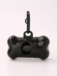 1pc Plain Pet Poopbag & 1pc Bone Shaped Poopbag Storage Box For Outdoor - Pink - View 10