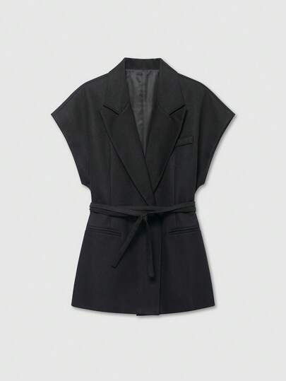 Women's Solid Color Lapel Collar Mixed Fabric Jacket