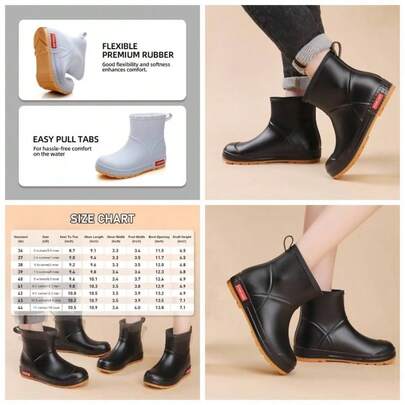 Botas de Lluvia Impermeables Antideslizantes Zapatos de Agua Exteriores, botas de goma antideslizantes hasta la rodilla para mujer con plantillas cmodas