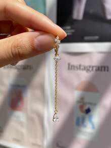 1 件优雅花朵锆石耳钉女士珠宝女士 925 纯银简约耳环精美珠宝礼物女孩日常生活约会装饰舞会派对