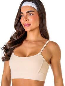 Basic Fitness Top In Polyamide - Màu be - Xem 2