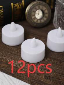 24 件/6 件小茶灯 LED 无焰蜡烛暖光蜡烛家居装饰简约小灯夜灯圣诞节情人节节日蜡烛户外派对装饰